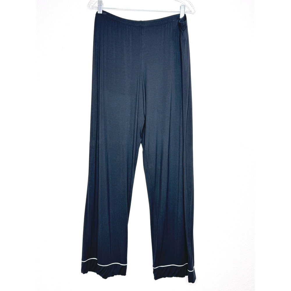EBERJEY Womens Gisele Pajama PJ Pants Bottoms XXL Black w. White Piping Tencel